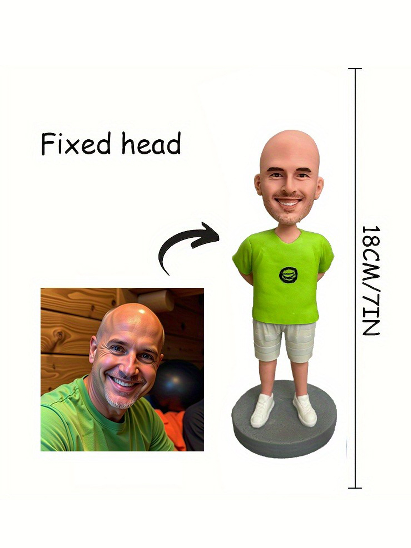 Handcrafted Custom 3D Clay Bobblehead Dolls - Stylized Cartoon Characters Based on Photos